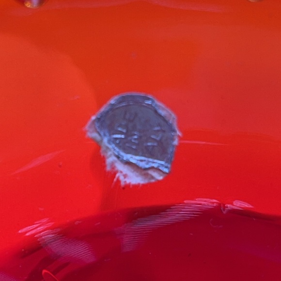 Vintage red art glass vase ruffles edge, made in Italy, Christmas, Valentine’s - Picture 2 of 3